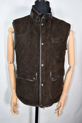 Massimo Dutti Men's Suede Leather Quilted Vest Jacket  size XL - Image 1 of 4