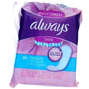 3er Pack Always Thin Daily Liners, Regular, Wrapped, Unscented, 20 Ct - Bild 1 von 5