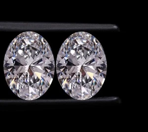Lab Grown 1 Ct Pair White Diamond Oval D Color VVS1 IGL Certified Loose Gem 5SDN - Picture 1 of 5