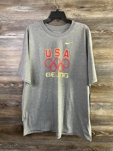 Nike Fit Dry Mens USA Beijing 2008 Gold Olympic Team T-Shirt Gray Size M NWT - Bild 1 von 7