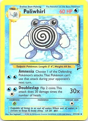 Poliwhirl 057/130 Base Set 2 Uncommon LP - Image 1 of 2