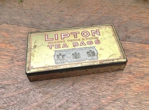 Vintage Lipton Orange Pekoe & Pekoe Tea Bag Tin Box - Picture 1 of 5