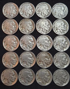 Buffalo Nickels Lot of 20 - All 1920s - Full Readable Dates and Mint Marks - Picture 1 of 14