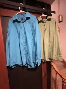 Herren Button-Down Hemden - blau & grün - Größe XL, 17,5 "Ausschnitt, 36" Ärmel - Bild 1 von 3