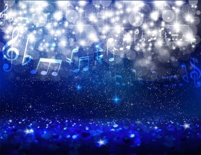 Nota musical copos de nieve halo telón de fondo de vinilo fondo de fotos azul accesorios de estudio Foto 1 de 4