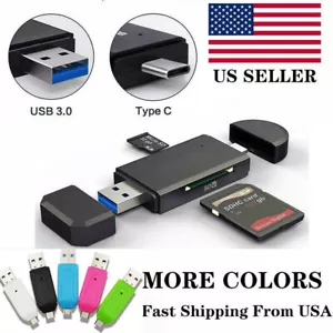 Card Reader USB 3.0 Type C Micro SD TF OTG Smart Memory Adapter Laptop Computer - Picture 1 of 14