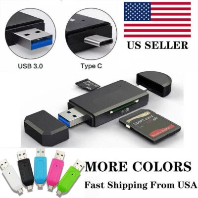 Card Reader USB 3.0 Type C Micro SD TF OTG Smart Memory Adapter Laptop Computer - Image 1 of 4