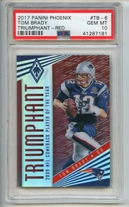 Tom Brady 2017 Panini Phoenix #TB-6 Triumphant - Red PSA 10 58/299 POP 16 - Bild 1 von 2