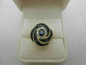 2.50Ct Oval Cut Lab Created Blue Sapphire Engagement Ring 14K Yellow Gold Plated - Picture 1 of 7