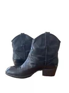 Colisée Paris Dark Brown Leather Western Boots 39.5 - Picture 1 of 8