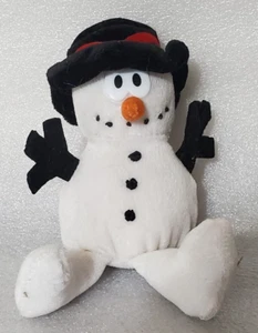 Peluche Merry Beans Muñeco de Nieve Beanbag, Raro Eckerds DANDEE 6" Años 90 De Colección - Imagen 1 de 7