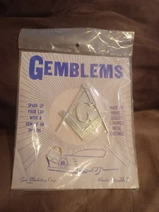 masonic car emblems logo Chrome Vintage Unused 60s - Picture 1 of 6