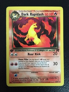 1st Edition Team Rocket Dark Rapidash 44/82 Pokemon Card WOTC Vintage NM