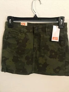 Girls JOE FRESH GREEN FLORAL CAMO Jean SKIRT Sz12 Adj. Waist Ret$40(5hmbx-14-8) - Picture 1 of 4