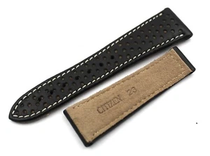 Cinturino Citizen Vera Pelle Nero Racing 23/18mm Sportivo Artigianale Deployante - Foto 1 di 5