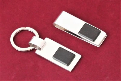 Set Frema soldi Portachiavi uomo in argento 925 Sterling massiccio legno Ebano_ - Immagine 1 di 4