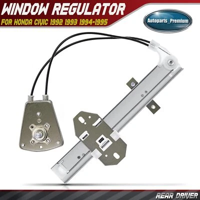 Rear Driver Manual Window Regulator for Honda Civic 1992 1993 1994 1995 Sedan - Image 1 of 4