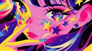 Anime Pinkgirlstar - Galactic Dreams Digital Image PC Wallpaper Desktop Art - Picture 1 of 5