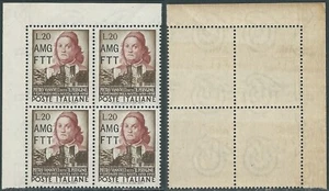 1951 TRIESTE A PERUGINO QUARTINA GOMMA BICOLORE MNH - QTR1 - Picture 1 of 1