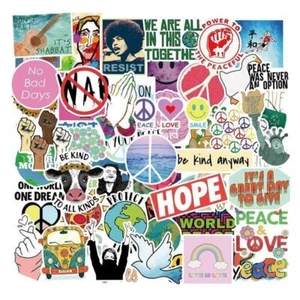 ⭐ 50 Pièce Weltfrieden / Monde Peace Love Hope Autocollant - Photo 1/5