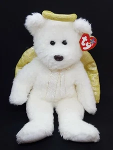 TY 2000 HALO II ANGEL BEAR BEANIE BUDDY - RARE BROWN NOSE- TAG ERRORS - MWMT - Picture 1 of 7