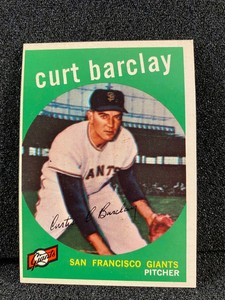 1959 TOPPS BASEBALL #307 - CURT BARCLAY - EXC/MINT