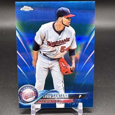 2018 Topps Chrome - Blue Refractor #153 Ervin Santana 54/150 - Image 1 of 2