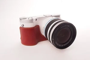 Handmade Genuine real Leather Half Camera Case bag cover for Samsung NX300M - Picture 1 of 7