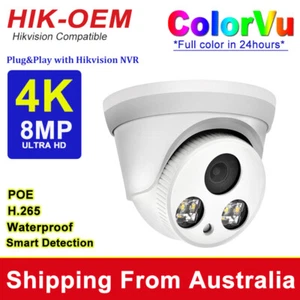 4K ColorVu 8MP Hikvision Compatible Security IP Camera Full Color POE waterproof - Picture 1 of 10