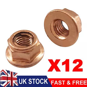 FOR BMW E30 EXHAUST MANIFOLD NUTS HEAD STUD NUT M8 HEX COPPER SELF LOCKING - Picture 1 of 3