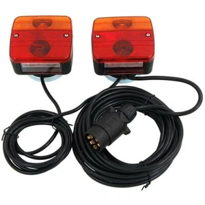 REAR LAMP ON MAGNETIC BASE WITH 7.5M + 2.5M CABLE REAR LIGHT BOARD TRAILER NEW - Picture 1 of 3