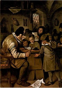 Postal cuenta con pintura ""The Village School"" de Jan Steen. - Imagen 1 de 2
