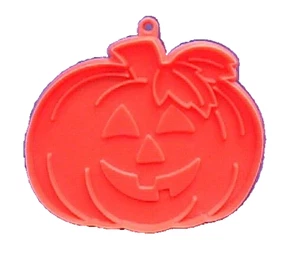 Hallmark COOKIE CUTTER Halloween Vintage PUMPKIN 1976 JOL ORANGE Plastic HARD - Picture 1 of 2