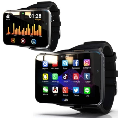 Women Men Smart Watch Bluetooth 4G WiFi Unlocked Phone Watches Camera Video Call - Image 1 of 4