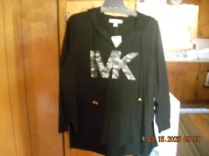 Neu mit Etikett Michael Kors Damen schwarz Kapuzenshirt Oberteil Übergröße 2X 110 $ - Bild 1 von 1
