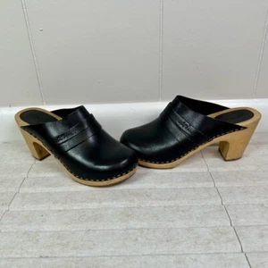 Zueco LL Bean estilo sueco cuero negro madera para mujer talla 6 - Cottagecore - Imagen 1 de 6