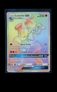 2018 Pokemon Lucario GX Verbotenes Licht Secret Rare Sonne & Mond Full Art #135 - Bild 1 von 2
