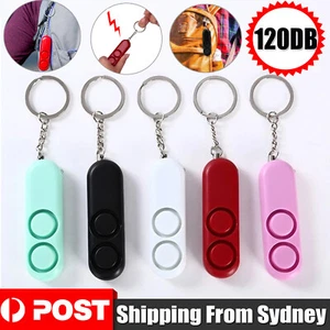 120dB Personal Alarm Safety Keychain Panic Security Emergency Torch Keyring AU - Picture 1 of 12