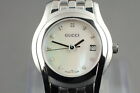 MINT* Gucci 5500L Diamonds Pearl White Dial Date Quartz Women's Watch From JAPAN