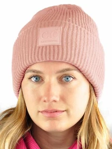 C.C Unisex Winter dicke Strick Uni Bündchen Totenkopf Mütze Beanie Mütze mit CC Center Patch - Bild 1 von 41