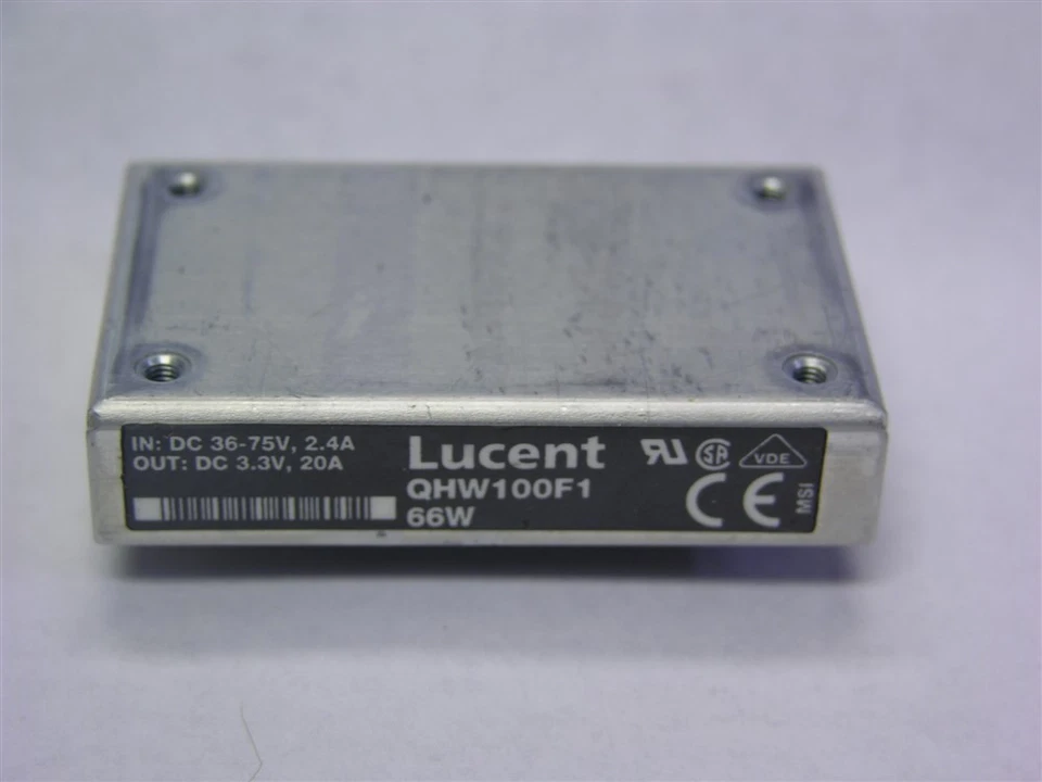 1 Lucent / Tyco QHW100F1 3.3V 20A Out 36-75V 2.4A In 66W DC/DC Power Module - Image 1 of 1