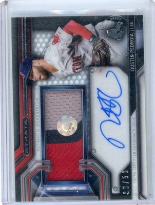 Dustin Pedroia 2016 Topps Strata claramente auténtico parche azul automático/50 Medias Rojas Foto 1 de 2