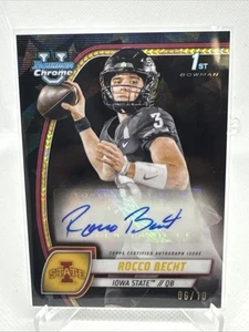 2024 Bowman Chrome U Black Sapphire /10 Rocco Becht Auto Iowa State - Bild 1 von 10