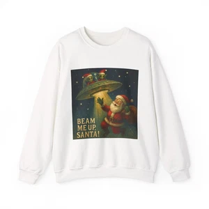 Alien Christmas Crewneck Sweatshirt, Fun Unisex Holiday Gift, Extraterrestrial - Picture 1 of 9