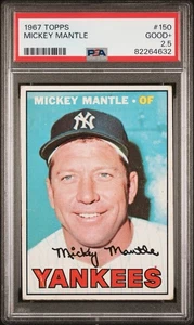 MICKEY MANTLE 1967 TOPPS PSA 2.5 ! *NEW SLAB ! *DEAD CENTERED BEAUTY ! *HOFER ! - Picture 1 of 2