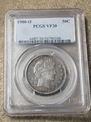 1900-O Better Date Silver Barber Half Dollar, PCGS VF30 - Image 1 of 4
