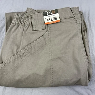 Pantalones tácticos 5.11 para hombre 42x30 caqui beige algodón lona carga rodillas reforzadas Foto 1 de 4
