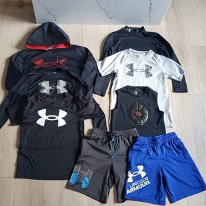 Under Armour Clothing Lot 8pc Boys M Hoodie Shirts Shorts Compression Bundle - Picture 1 of 5