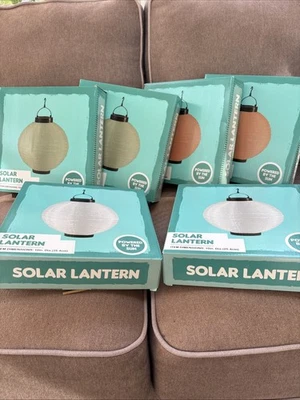 6 Japanese Lanterns Solar powered For Your Party. 3 Colors New In Boxes! - Image 1 of 3
