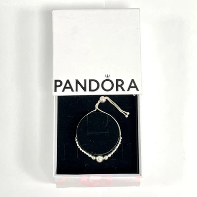 PANDORA 925 Silver Adjustable Bracelet w/Box - Bild 1 von 4
